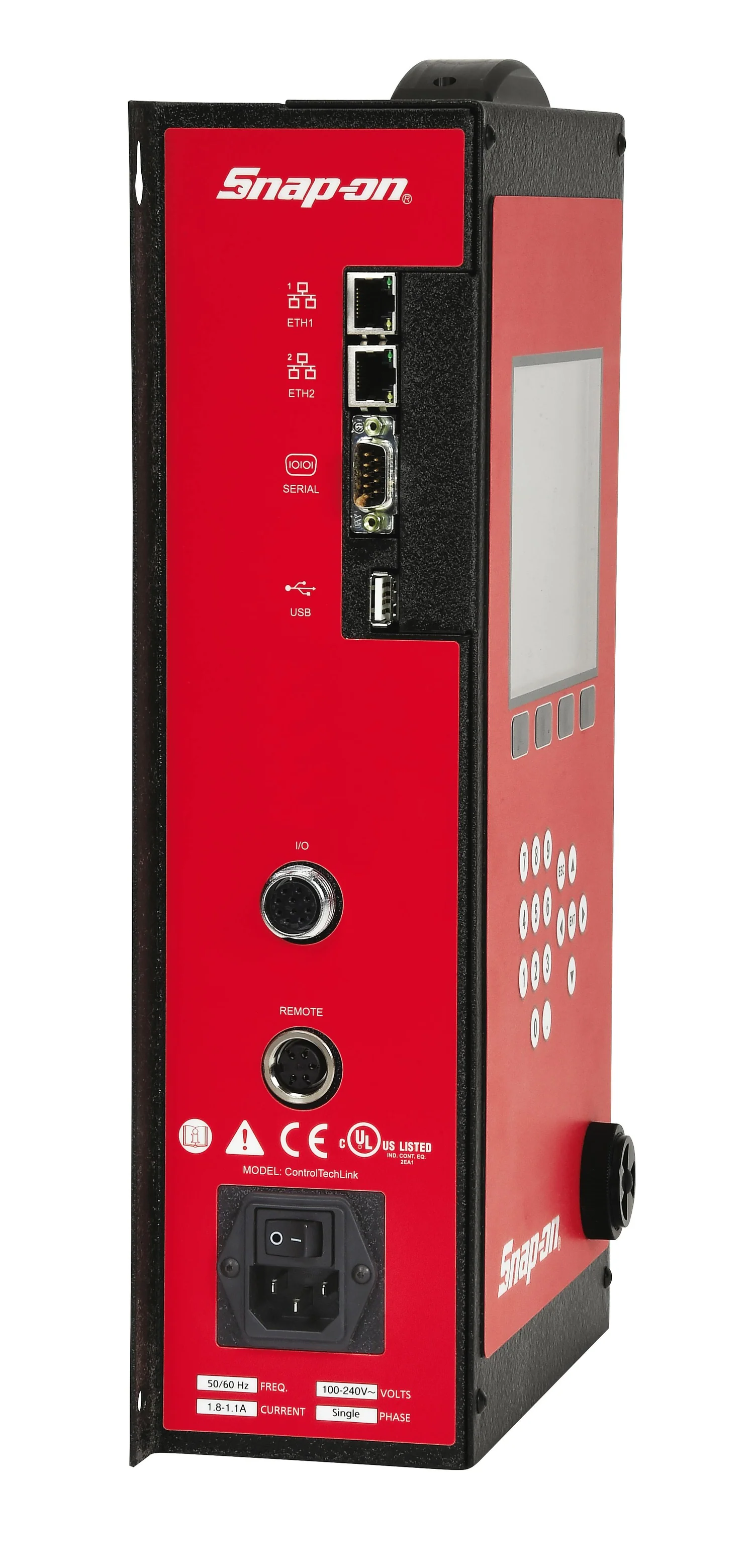 Snap-on CTLNKCTRL4 controller ports including Ethernet, serial, USB, I/O, and remote connections